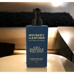 Whiskey & Leather 2 In 1 Shampoo & Body Wash Ocean & Sea Salt Scent 32 Oz.